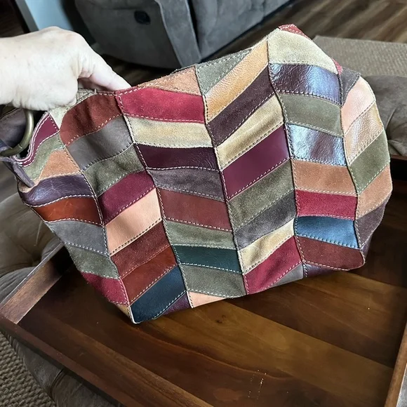 Lucky Brand Chevron Patchwork Leather Bag - Picture 2 of 7